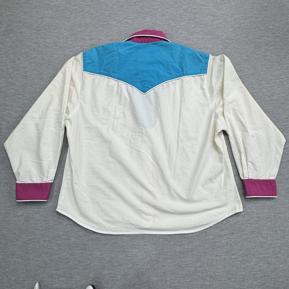 Vintage The San Angelo Collection 80s Western Shirt Mens 48 Multicolor Cotton - Picture 4 of 15